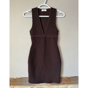 Babaton Deep V Sculpt Knit Dress